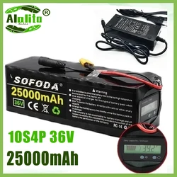 36V Battery 10S4P 25Ah Battery Pack 500W High Power Battery 42V 25000mAh Ebike Electric Bicycle xt60 BMS with Capacity Indicator