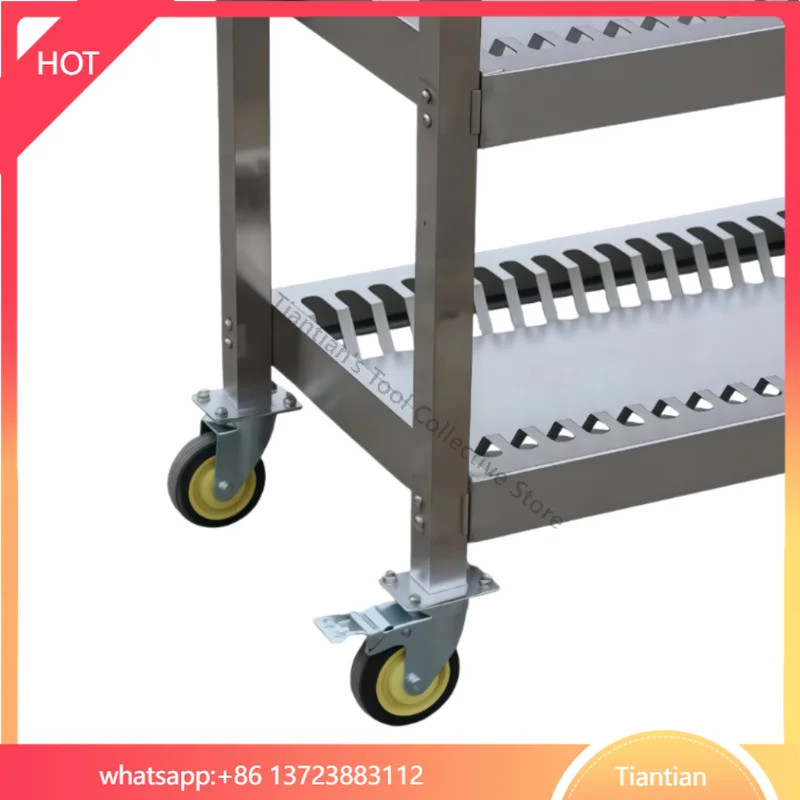 High-quality stainless steel commercial kitchen storage rack, multi-functional customizable 5-layer shelf, polished surface, str
