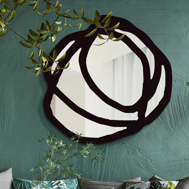 

Rose hanging on the wall abstract plastic art restaurant porch irregular decorative mirror