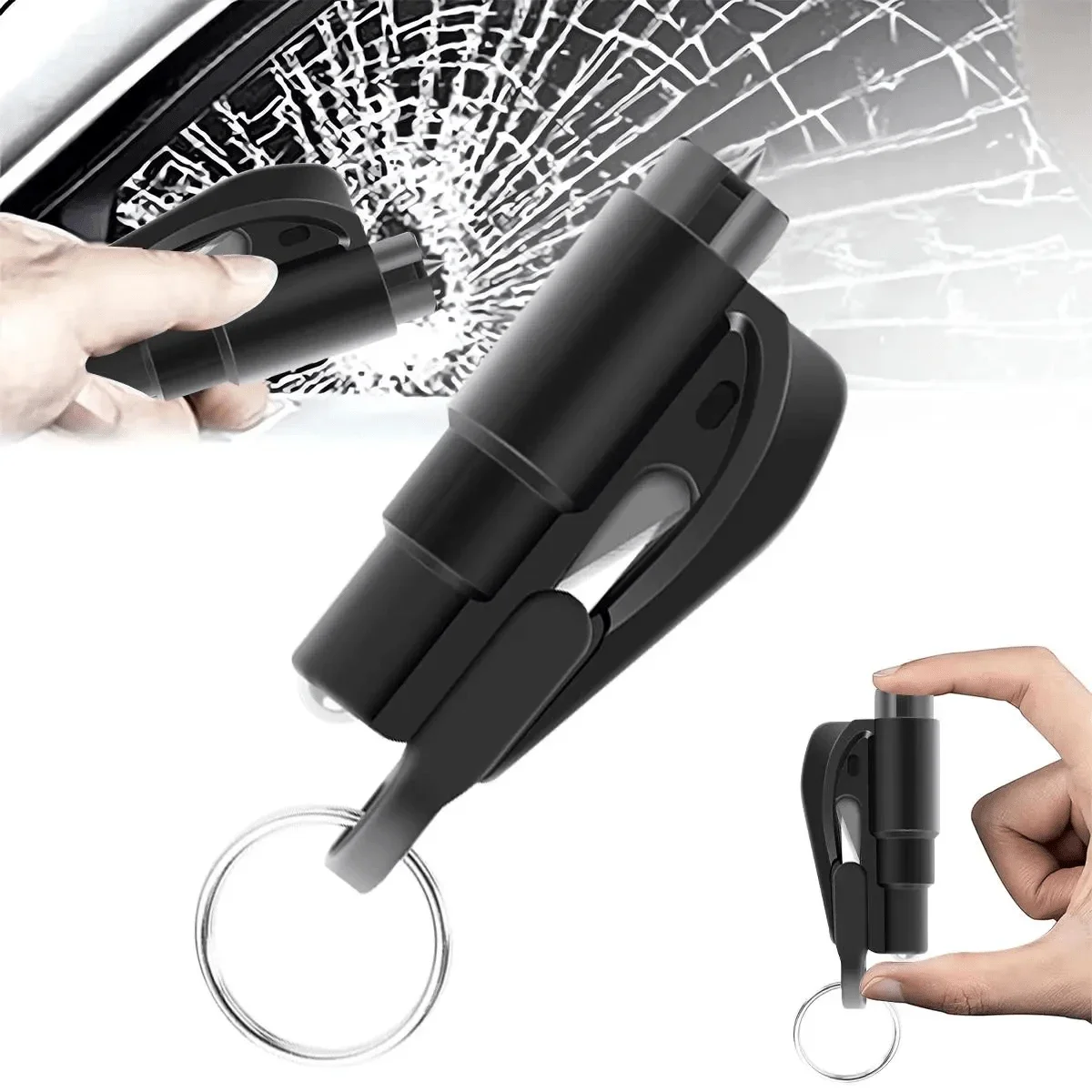 

2 In 1 Car Emergency Keychain, Car Accessory,Car Seat Belt Cutter And Window Breaker, Universal