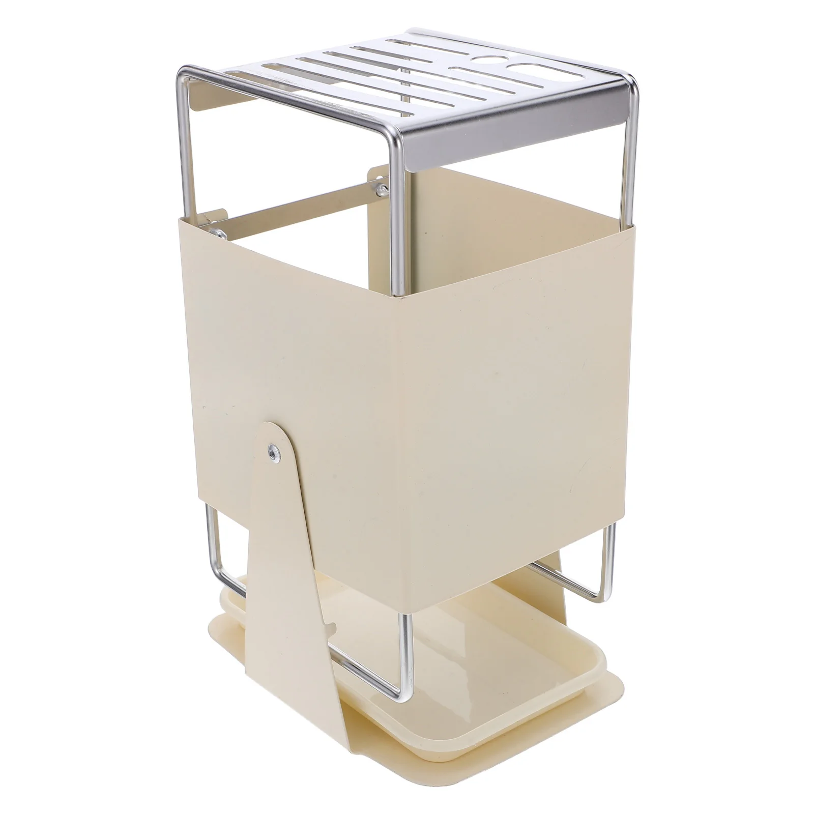 

1pcs Stainless Steel Block Holder 30° Rotating Organizer Countertop Storage Rack For Kitchen Utensils Scissors Sharpening Rod