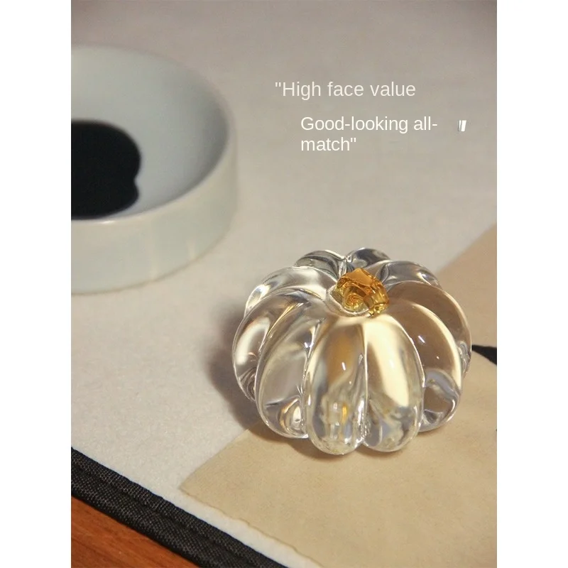 

Looking for Flowers in the Wild [Pumpkin] Pumpkin Glass Ruler Creative Four Treasures of the Study Function paperweight Crystal