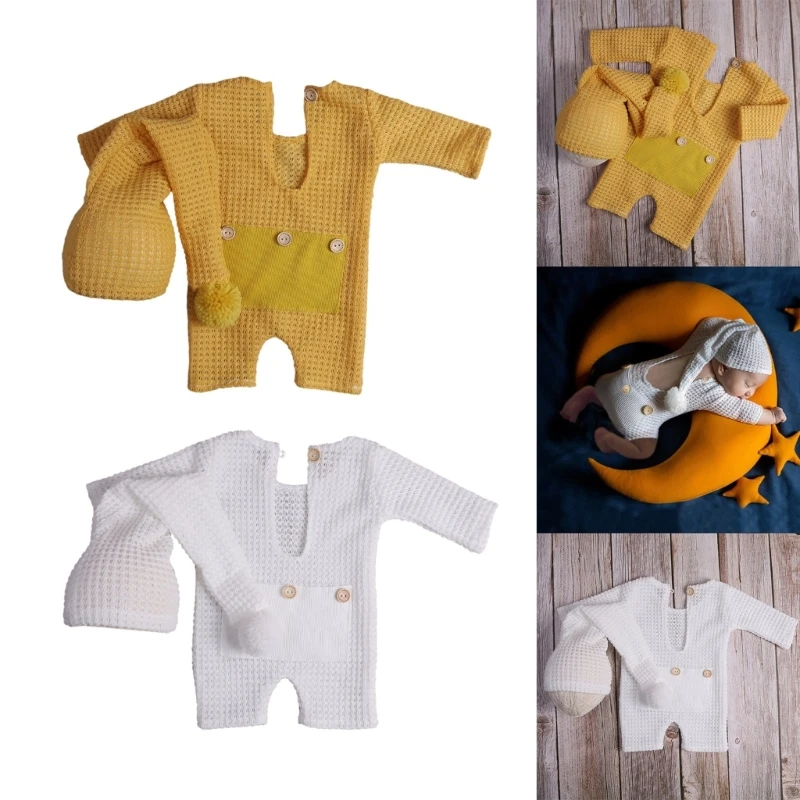 

Versatile Newborn Romper Set Warm & Stylish Baby Jumpsuit with Hat Baby Photo Shoot Suit for Photoshoots & Everyday Wear QX2D