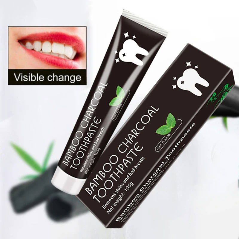 105g Black Toothpaste Bamboo Charcoal Mint Flavor Oral Hygiene Cleaning Remove Tooth Stains Teeth Whitening Teeth Cleaning