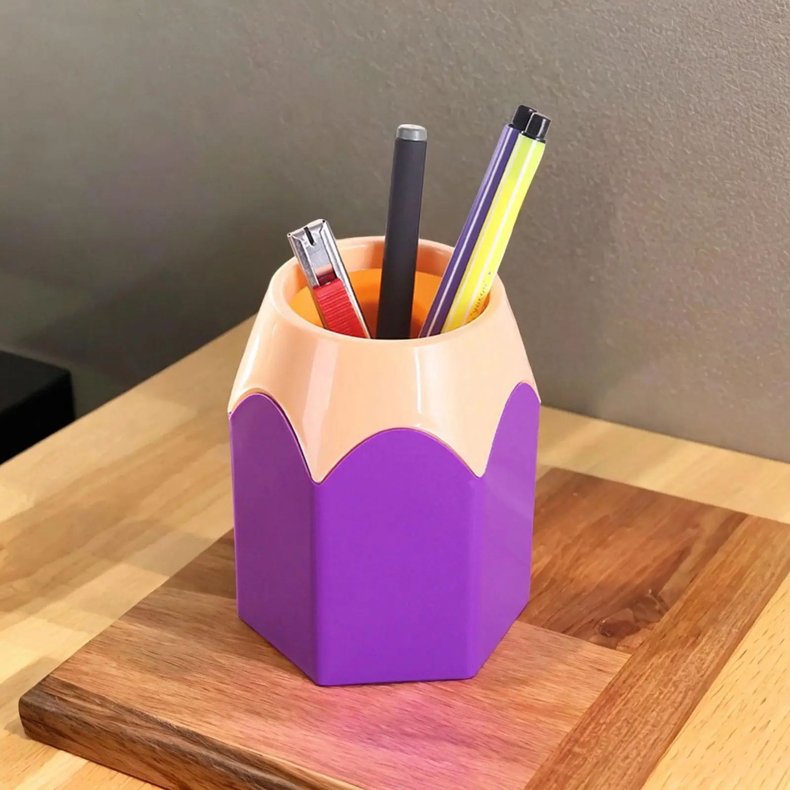 Lápis Tip Shape Storage Bucket, Make up Brush, Desk Organizer, Cute Table, 5X