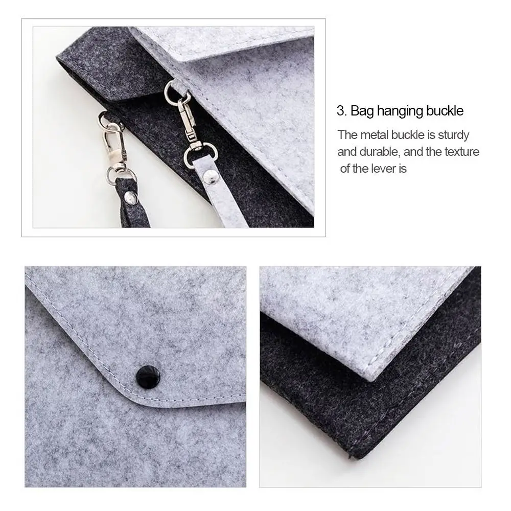 Durable Felt Felt Folder A4 With Buckle Archive Folder Large Capacity Business Briefcase Contract view 2