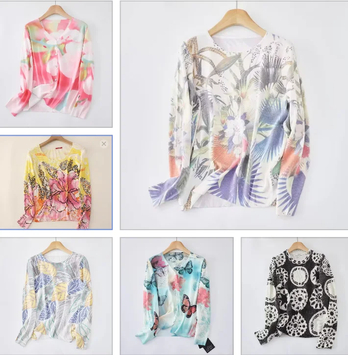 

The original and new styles of fashionable printed sequins are rich in color and versatile for women's tops