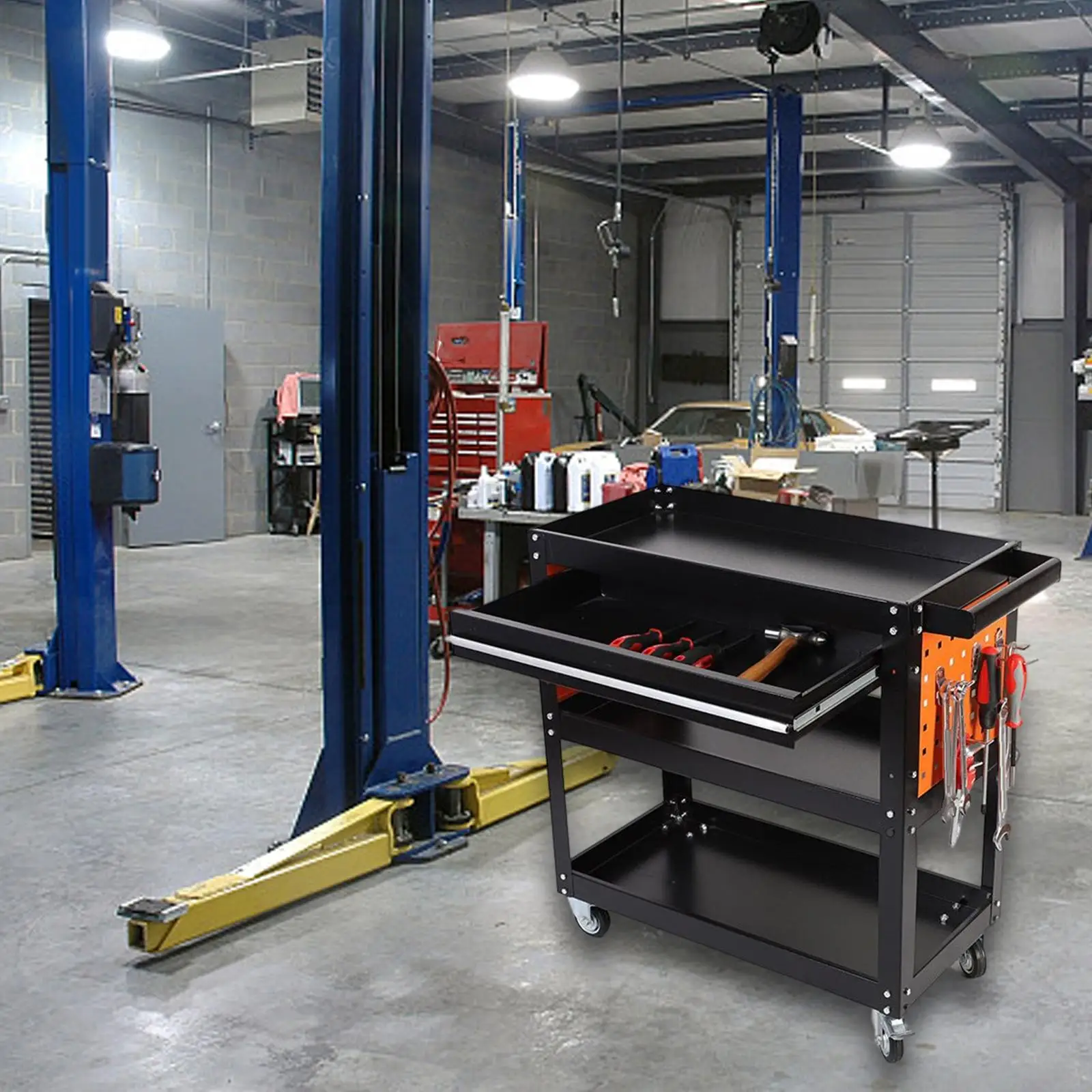 Carrello portautensili a 3 livelli carrello portautensili carrello portaoggetti con ruote carrello portautensili carrello portaoggetti per magazzino Garage