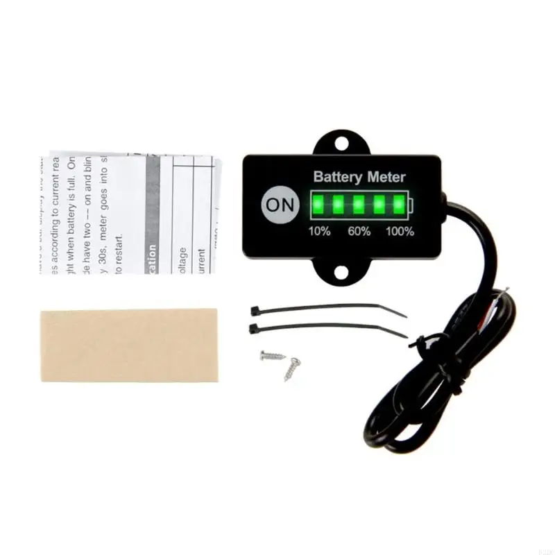 

02DC Battery Capacity Indicator, Lead Acid Lithium Battery Percentage Voltage Tester 12V 24V Electric Quantity Detectors