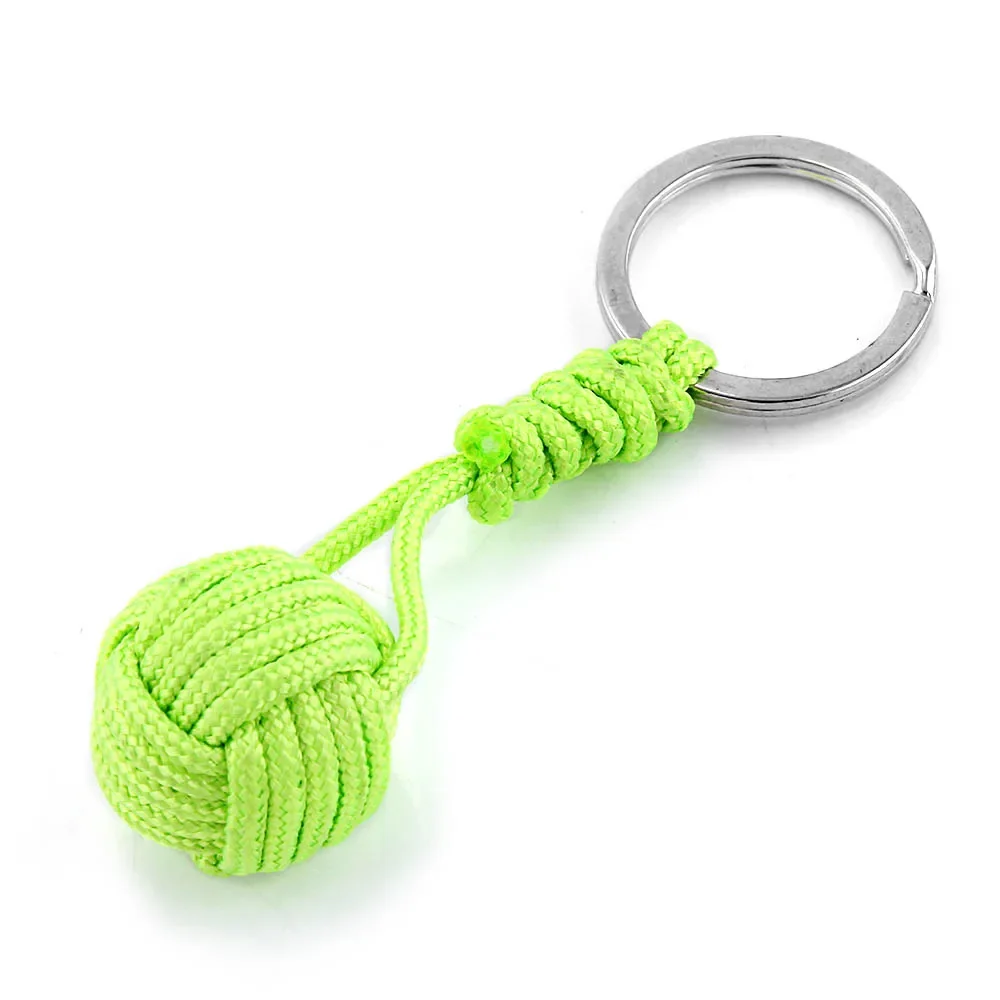 1pcs Polyester Braided Rope Ball Key Chain Self Defense Parachute Lanyard Survival Outdoor Camping Keyring Jewelry Gifts