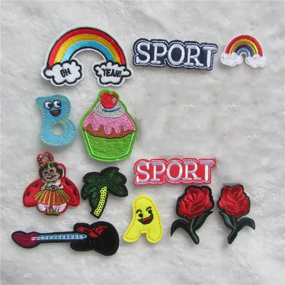 15pcs different style Mixed For Clothing Iron Embroidered brand new fashion hot melt adhesive patches  DIY Apparel Accessories