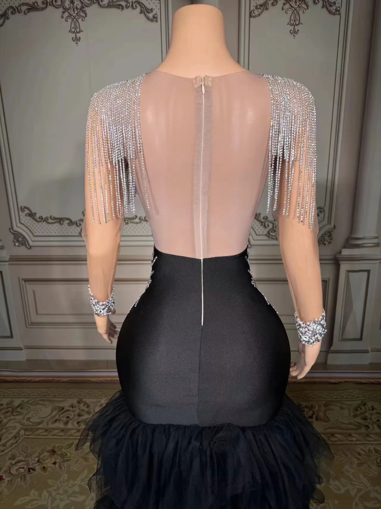 ZD High Quality Prom Gowns Luxury Rhinestone Bling Wedding Dress Birthday Outfit New Arrival Ruffle Prom