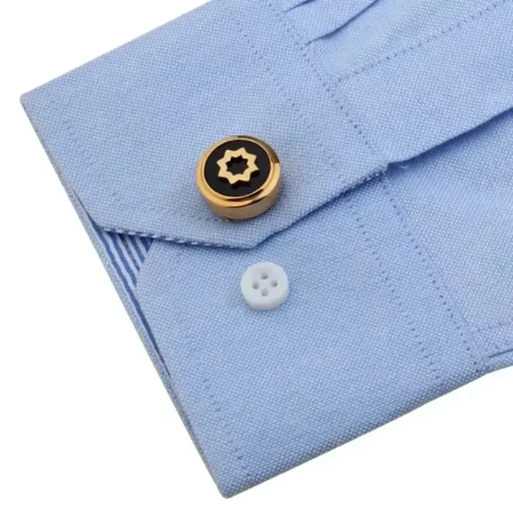 Round Cufflinks High-end Simple Neutral American Style Shirts Formal Wear Exhibitions Weddings Anniversaries Business Gifts