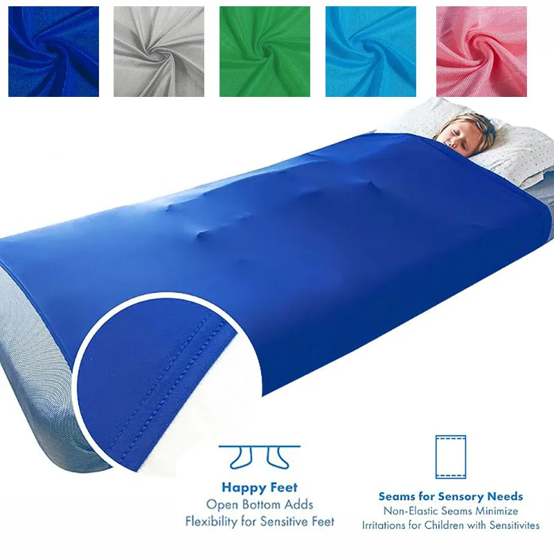 ملاءة سرير حسية أرجوحة بطانية حسية ملاءات ضغط حسية لتخفيف التوتر تساعد الأطفال والكبار وسادة النوم المحسنة #1