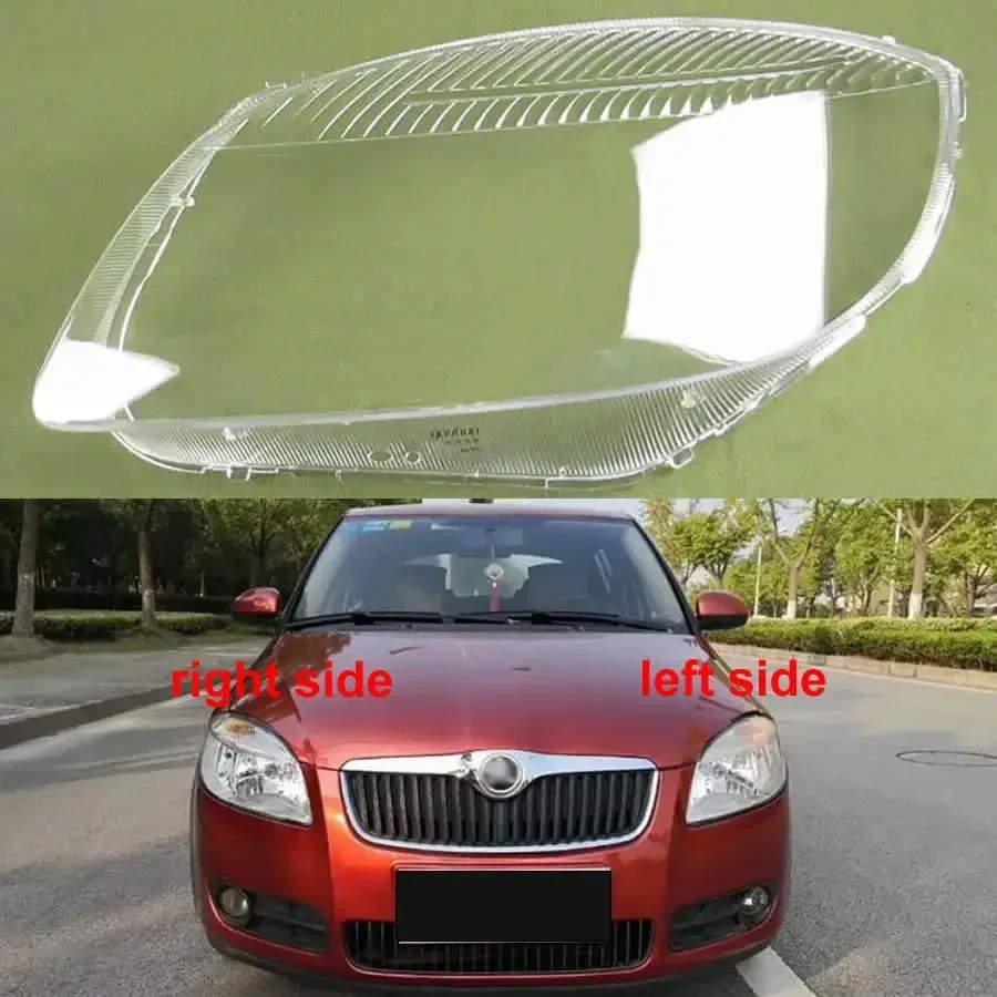 Dla Skoda Fabia 2008 2009 2010 2011 Osłona reflektora Przezroczysty klosz lampy Przedni reflektor Maska Soczewka pleksi