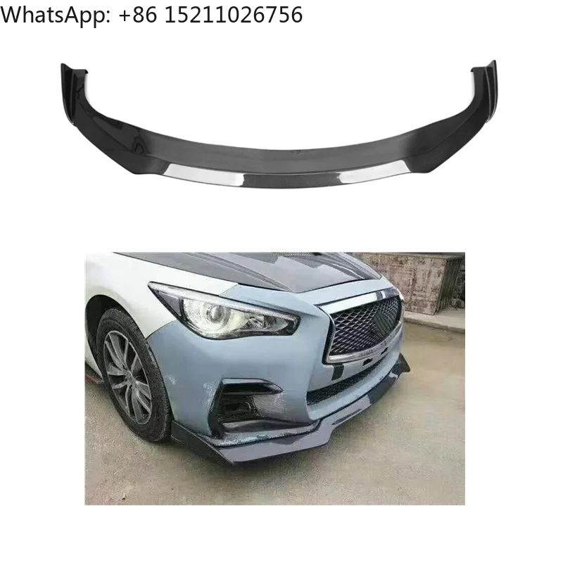 Carbon Fiber Front Lip for Infiniti Q50 2014-2025 / Q50S Front Bumper Spoiler / Aero Kit Q50 Front Lip One Piece