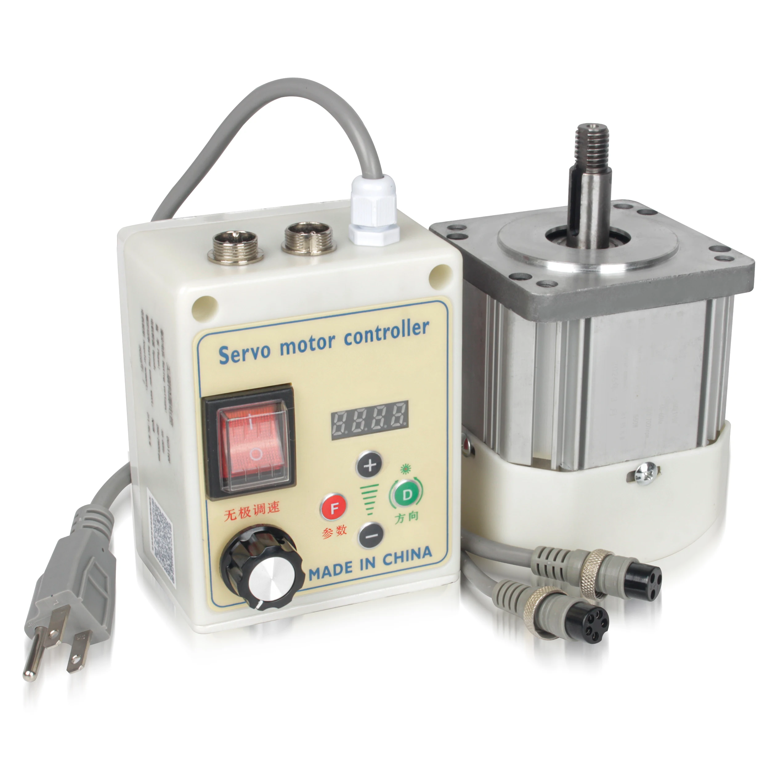 550W / 750W / 1100W / 1500W / 2200W Bürstenloser Servomotor-Kit mit Gewindewelle und Controller, 220V EU-Stecker für CNC-Drehmaschine, Holzbearbeitung, Nähmaschine