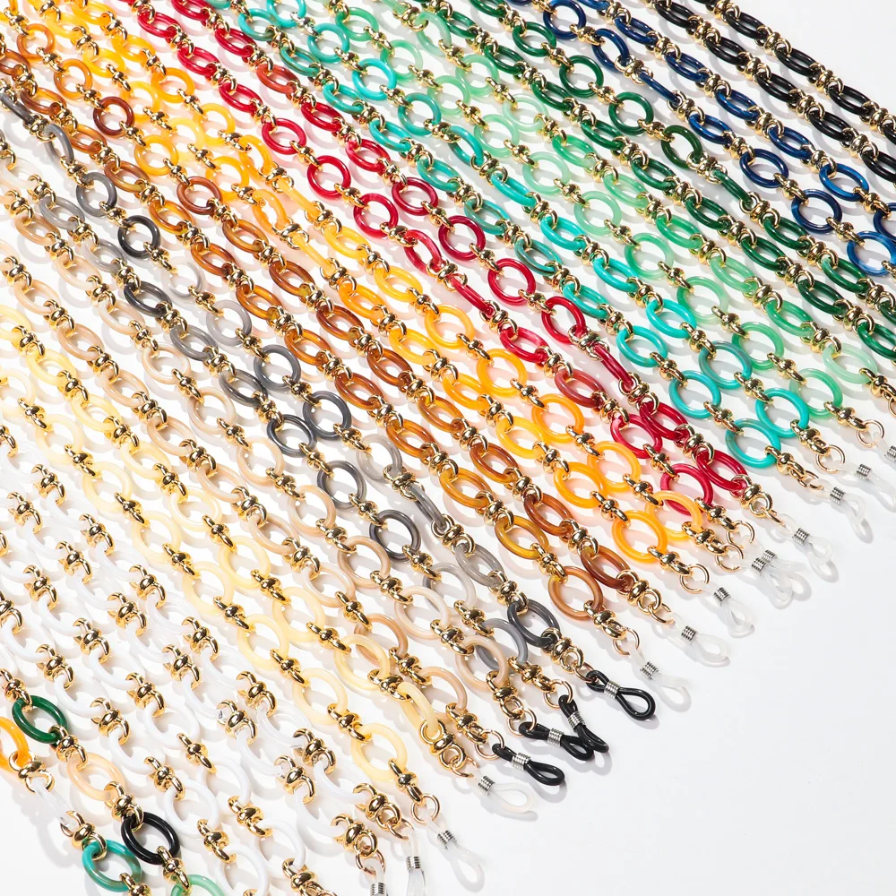 Neue Bunte Acryl Oval Link Gläser Kette Riemen für Frauen 70 cm Hängenden Hals Maske Seil Sonnenbrille Lanyard Schnur Zubehör – Detail 8