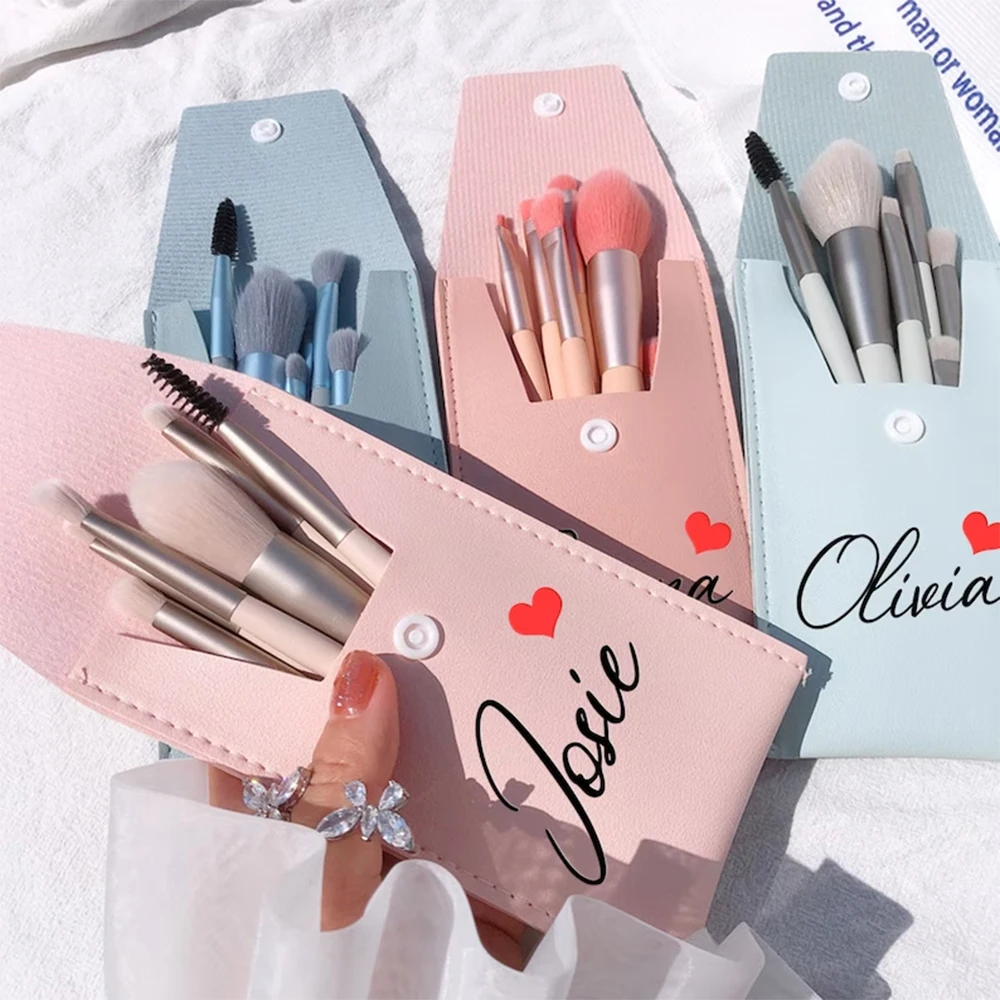 

Custom Travel Makeup Brush Set for Women Personalized Name Makeup Brush Bag for Bridesmaid Gifts, Mother Gift, Gift for Her