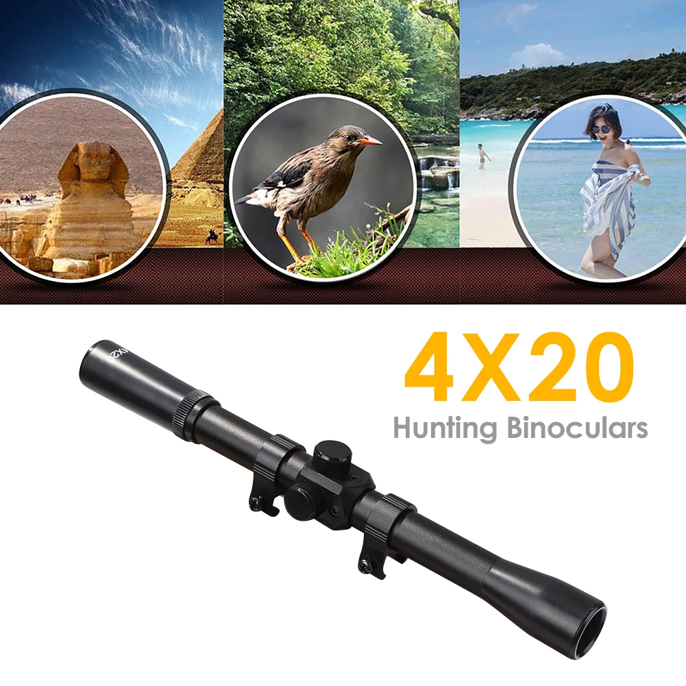 Tactical Sights Hunting 4x20 Rifle Scopes Optical Long Range Crosshair Optics Scope With 11MM Mount for Shooting Gun Accessories