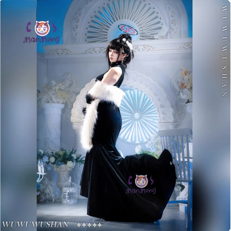 

Цукацуки Рио Косплей Костюм Аниме Azur Lane Женское платье Cheongsam в китайском стиле плащ перчатки реквизит Хэллоуин вечерние сексуальный комплект