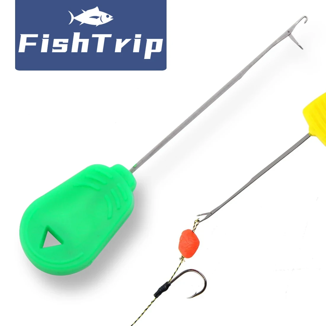 FishTrip 5Pcs Carp Bait Needles Carp Fishing Accessories Reverse Latch Needle Rigging Needle Fishing Assist Cord Ring Splicing