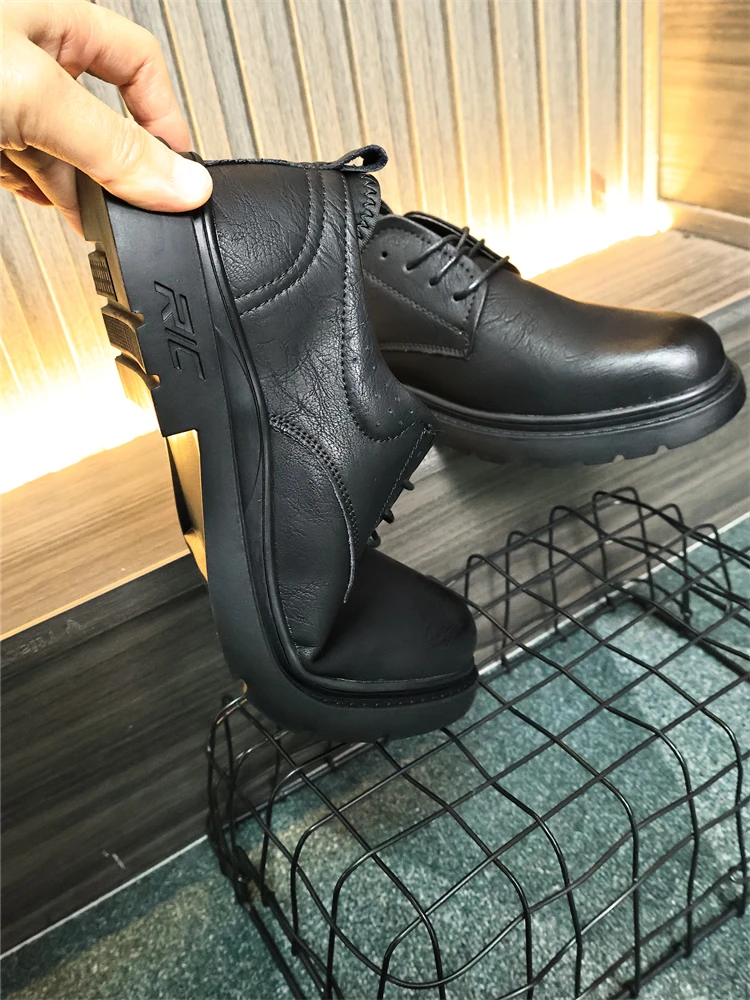 

Soft Cowhide Leather Business Casual Shoes Breathable Fashionable All-Season Texture Wear-Resistant round Toe Rubber Outsole