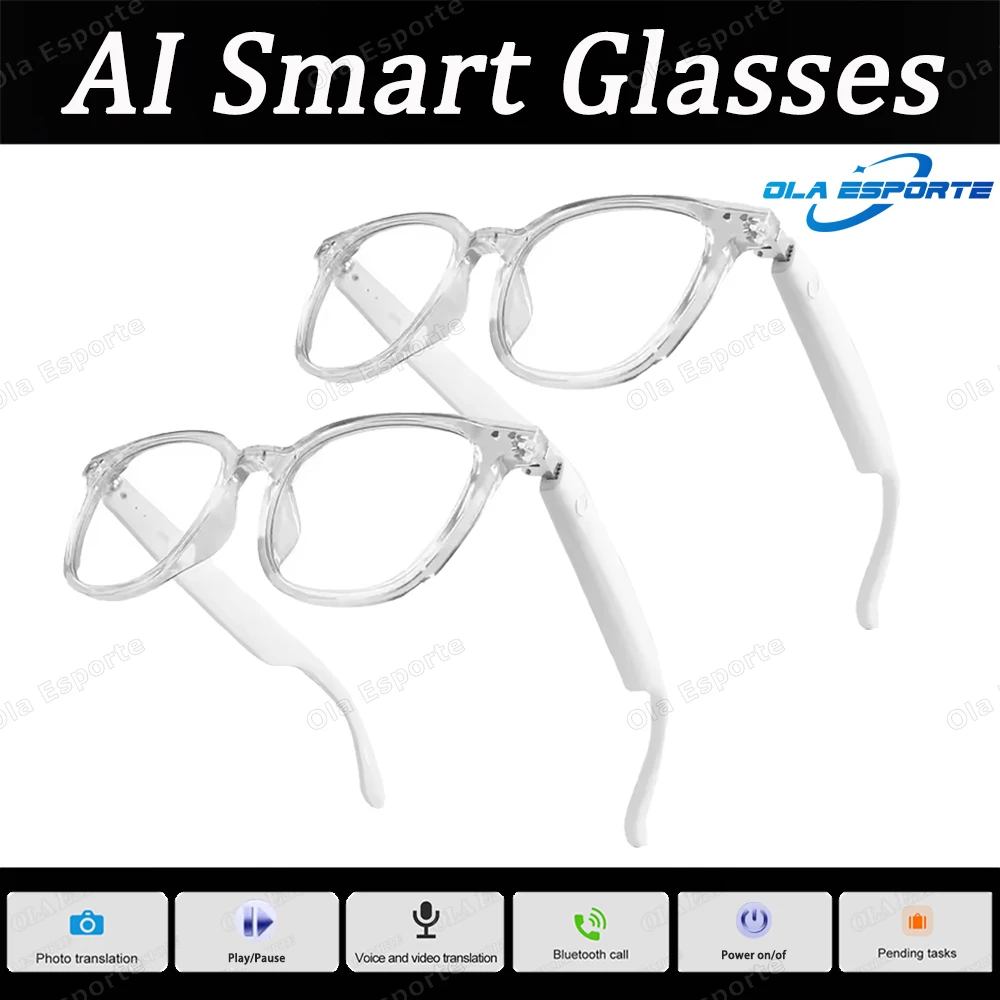 2025 AI Smart Glasses color-changing lenses Bluetooth Call Music multifunctional transparent Sunglasses anti-blue light  glasses