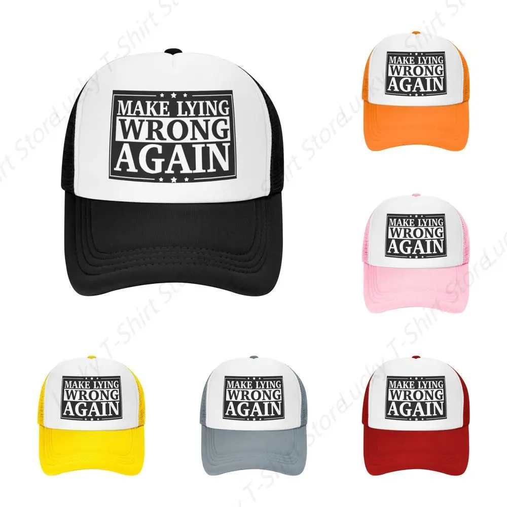 Vintage Baseball Cap for Men Women Make Lying Wrong Again Trucker Hat Adjustable Sports Mesh Hats for Casual Outdoor GYM Caps