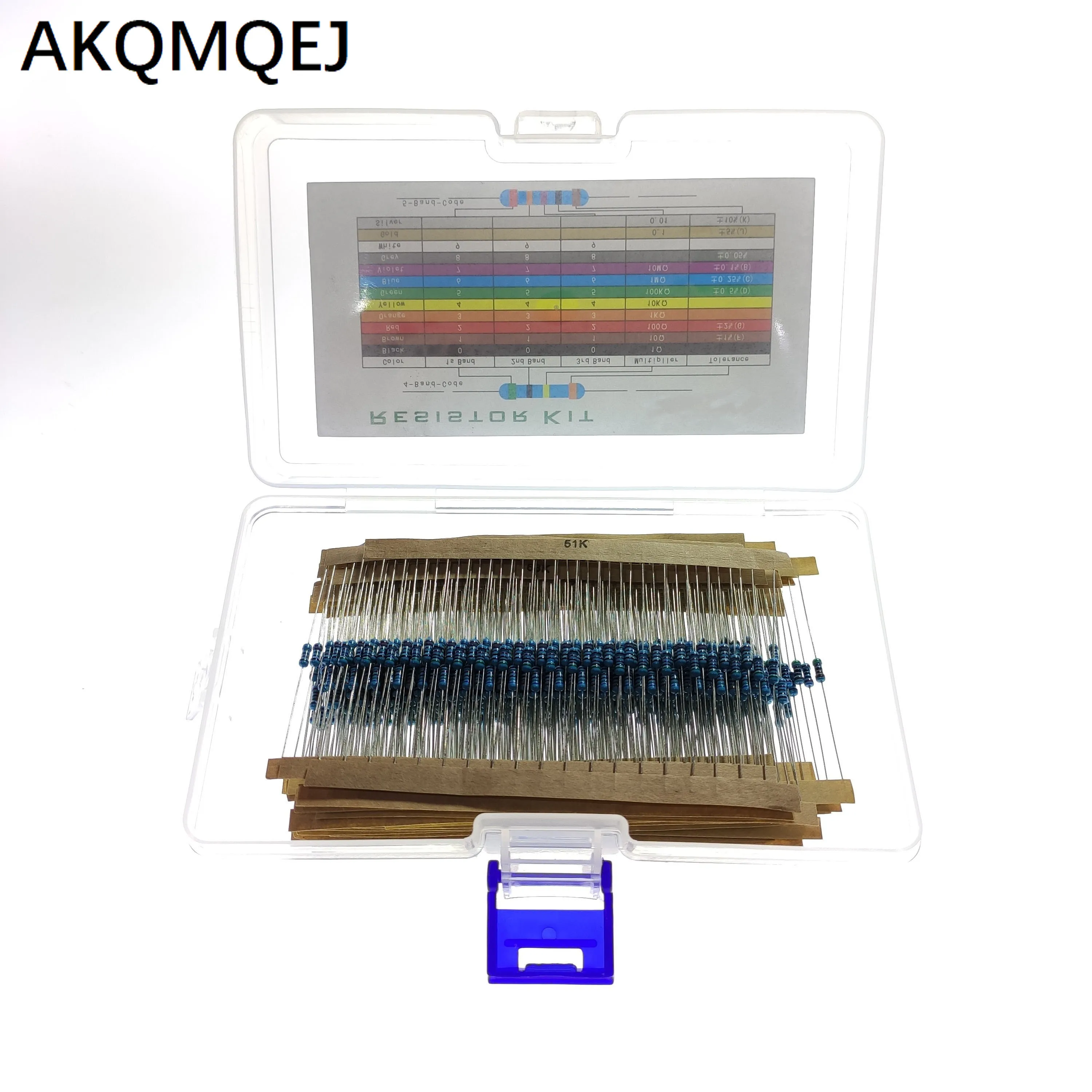 

600pcs/set 30 Kinds 1/4W Resistance 1% Metal Film Resistor Pack Assorted Kit 1K 10K 100K 220ohm 1M Resistorst