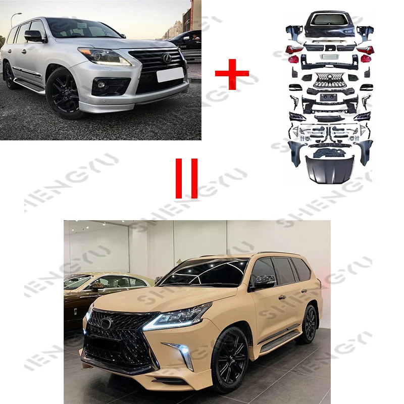 upgrade to 2020 model old to new good price body kit include front and rear bumper,headlights for Lexus lx570 2008-2015