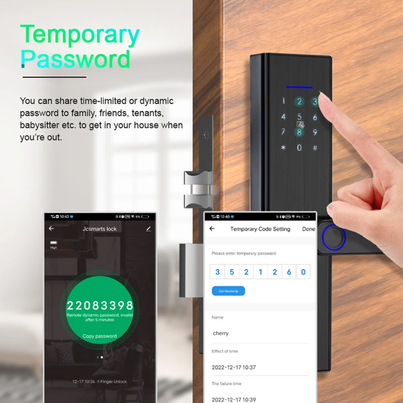 Fechadura inteligente com impressão digital tuya wifi