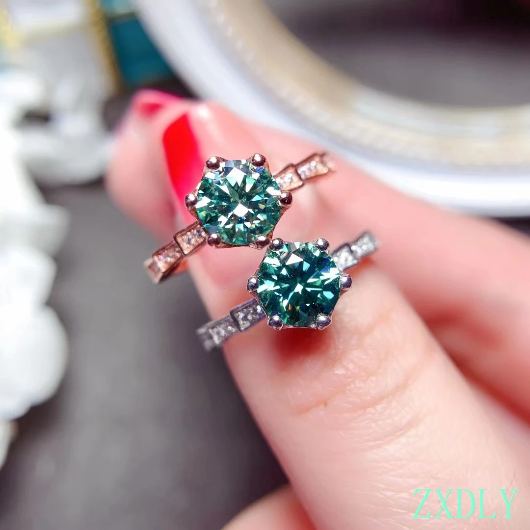 

2022 Fashion Crackling Green Moissanite Ring for Women Jewelry Engagement Ring for Wedding 925 Silver Birthday Gift Free Ship