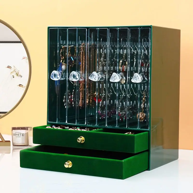 Jewelry Box Organizer Plastic Drawer Ring Necklace Jewelry Boxes Storage for Women Bracelet Earrings Display Holder Accessories