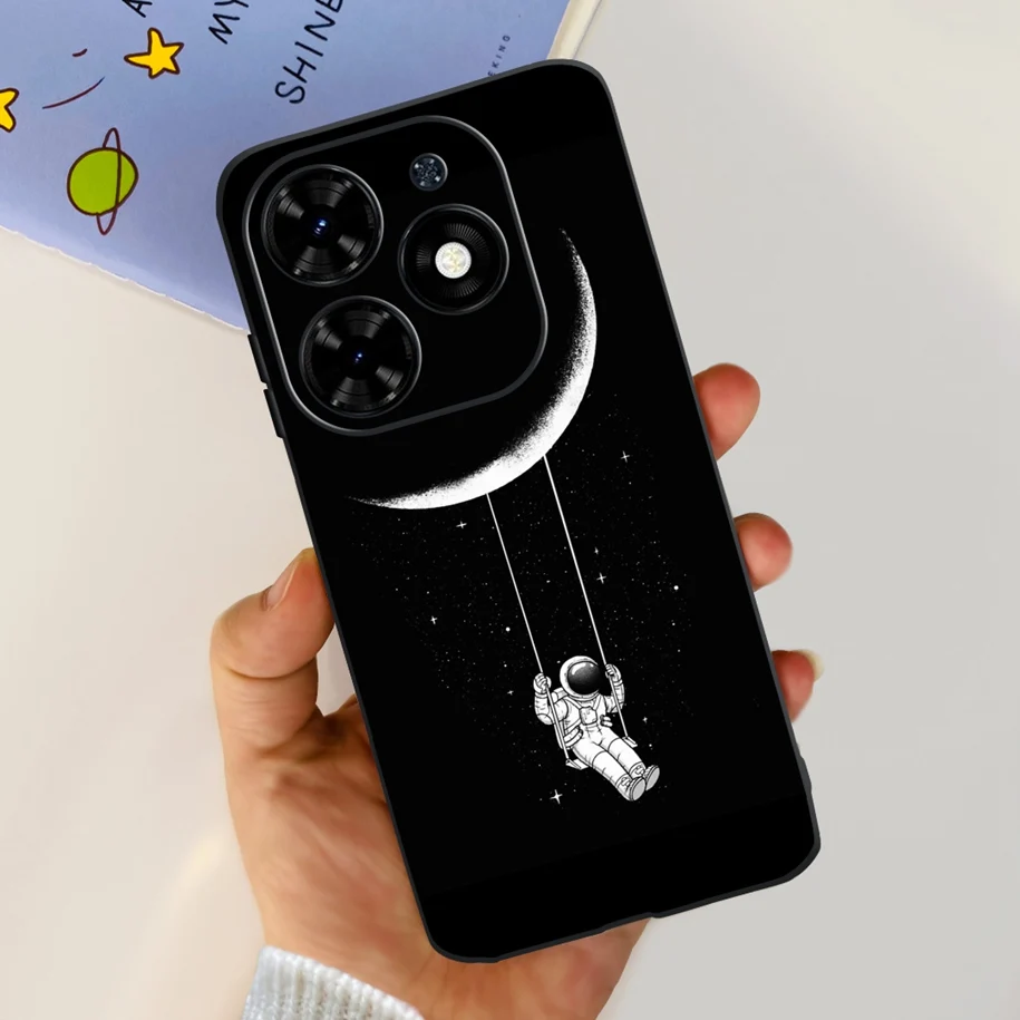 For Tecno Spark Go 2024 Case Popular Flower Astronaut Capa Silicone Soft Cover For Tecno SparkGo 2024 BG6 Shockproof Phone Shell