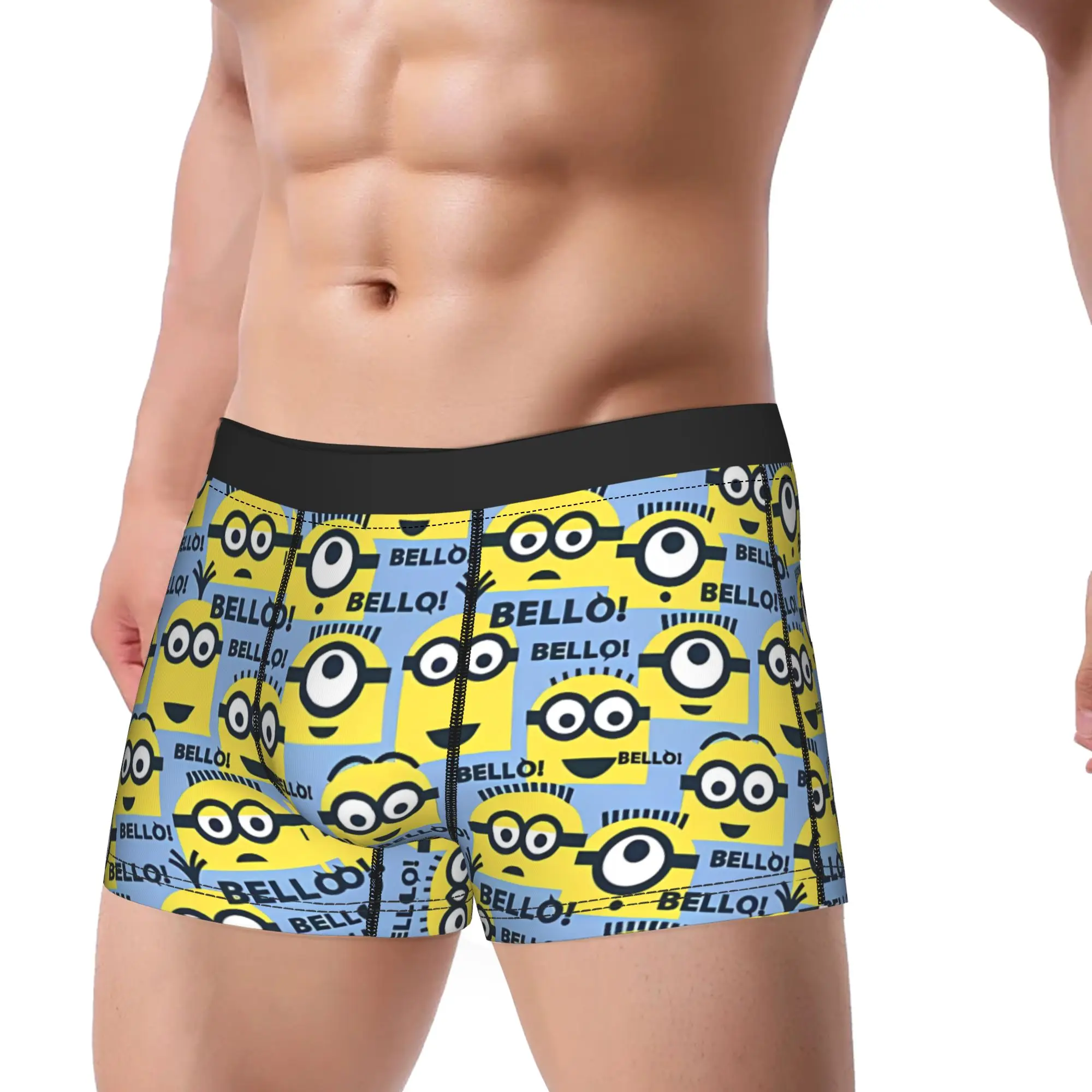Cartoon M-Minions Print Underwear  Classic Underpants Custom DIY Shorts Briefs For Men Pouch Large Size Boxershorts