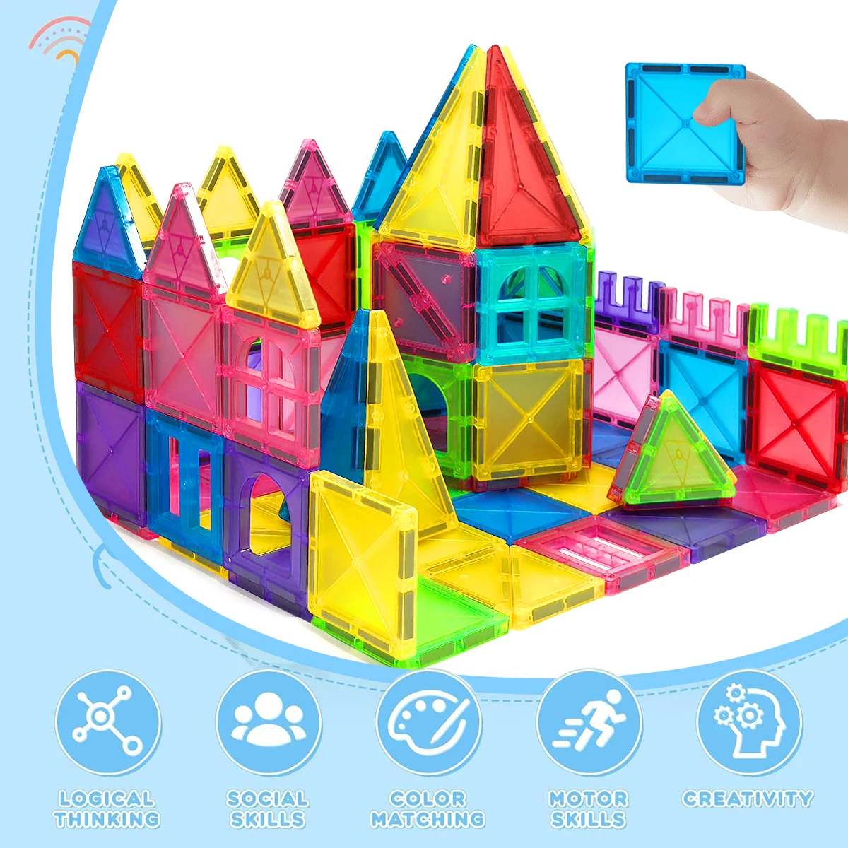 40/64/100PCS Blocchi di Costruzione Magnetici Montessori Educativi Costruttore Giocattoli Set Per I Bambini Gioco Per I Ragazzi Ragazza regali