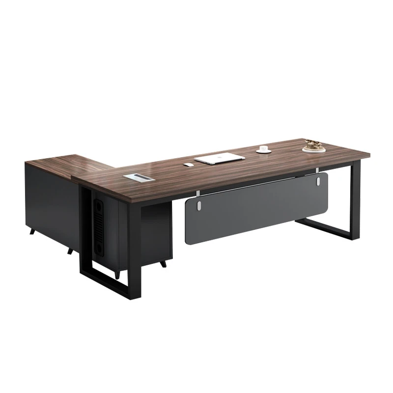 Simple Modern Executive Office Desk with Boss Chair Combination Single Computer Table Furniture for Manager