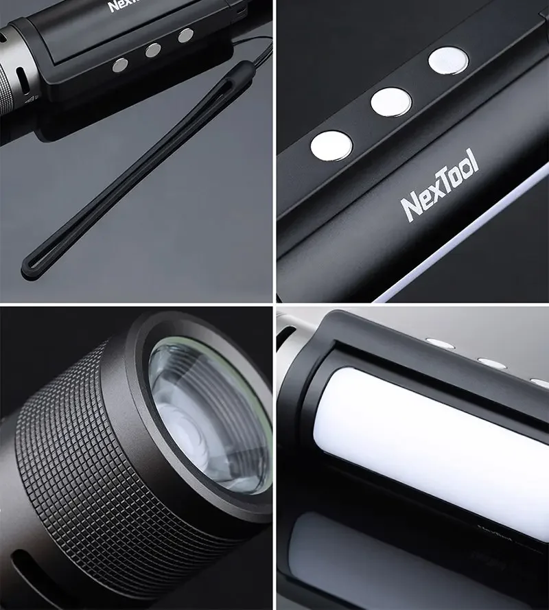 Nextool Outdoor 6 in 1 Zoom Flashlight Multifunction Portable Sound Light Alarm 1000lm Waterproof 2600mAh LED Flashlight