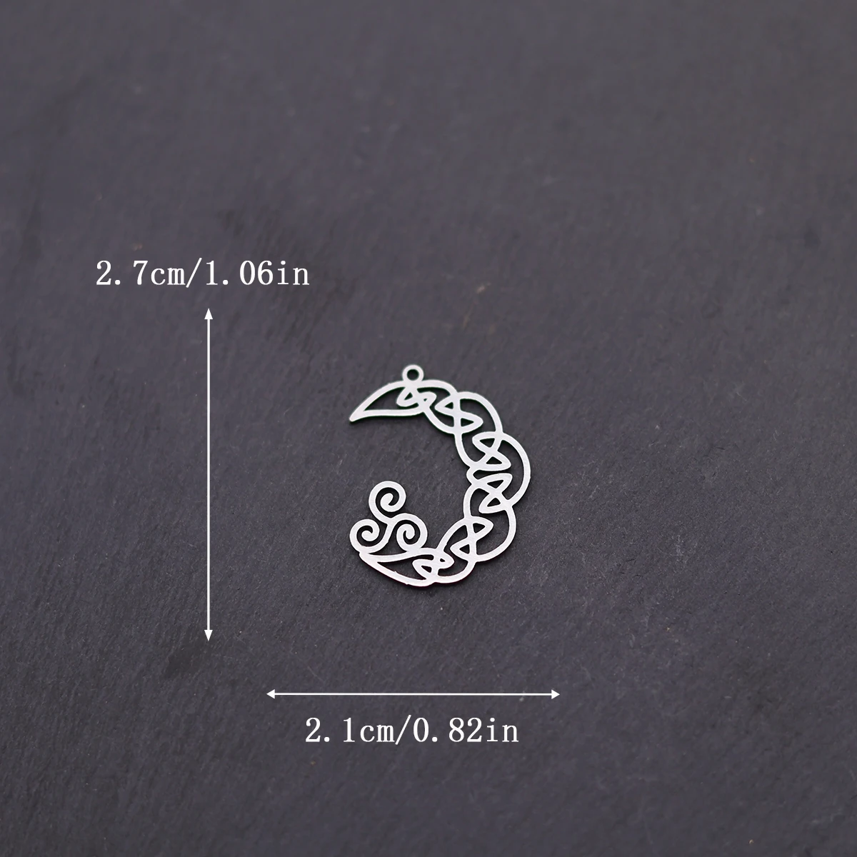 3 قطع الفولاذ المقاوم للصدأ دوامة الساحرة عقدة التمائم الهلال قلادة على شكل قمر سحر لصنع المجوهرات قلادة أقراط DIY اليدوية #6