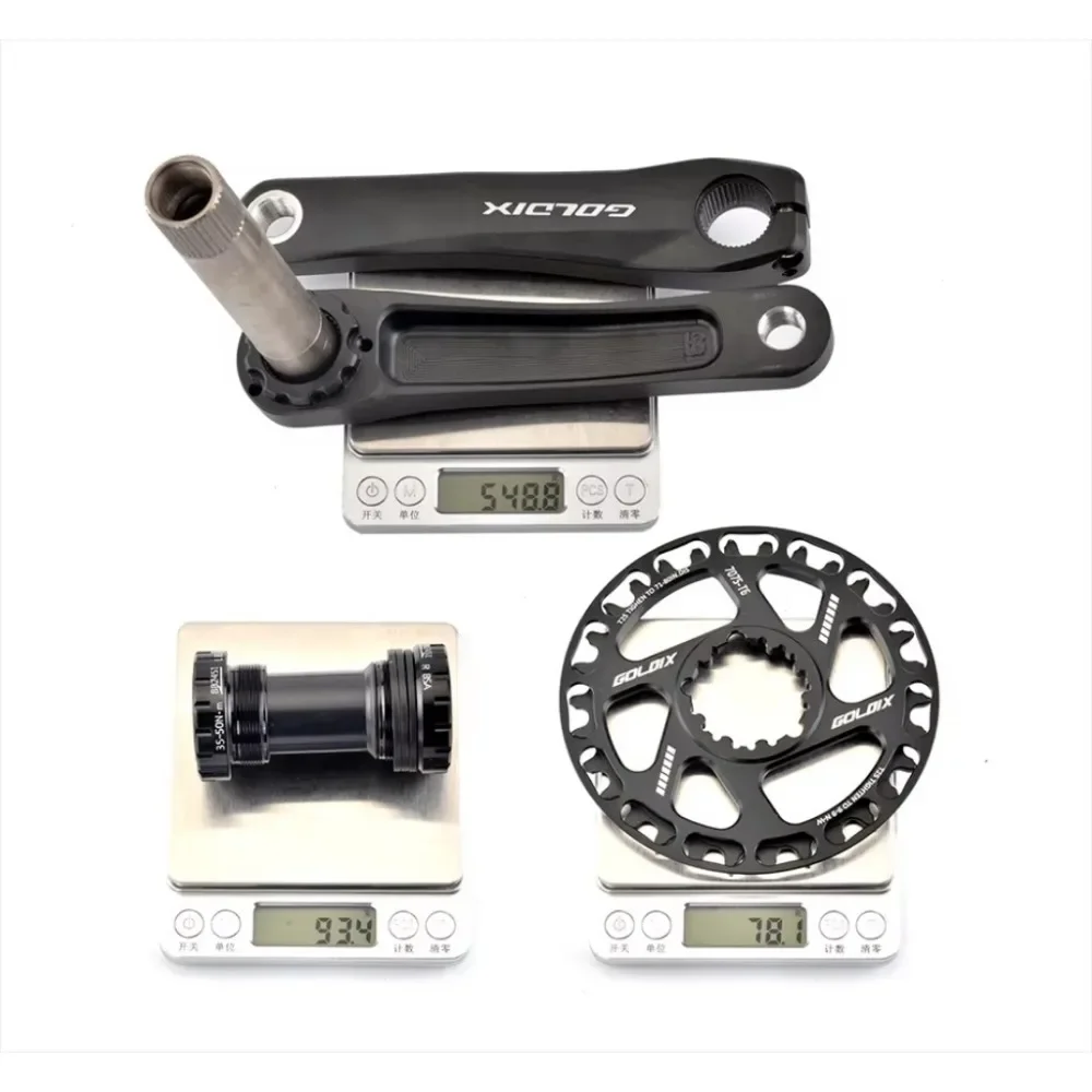 GOLDIX Kinderfahrradkurbel 110/127/140/150/155/160 mm Ultraleichte MTB-Fahrradkurbelgarnitur Schwarz 28T-36T 7-10 Geschwindigkeit Fahrradteile – Detail 10