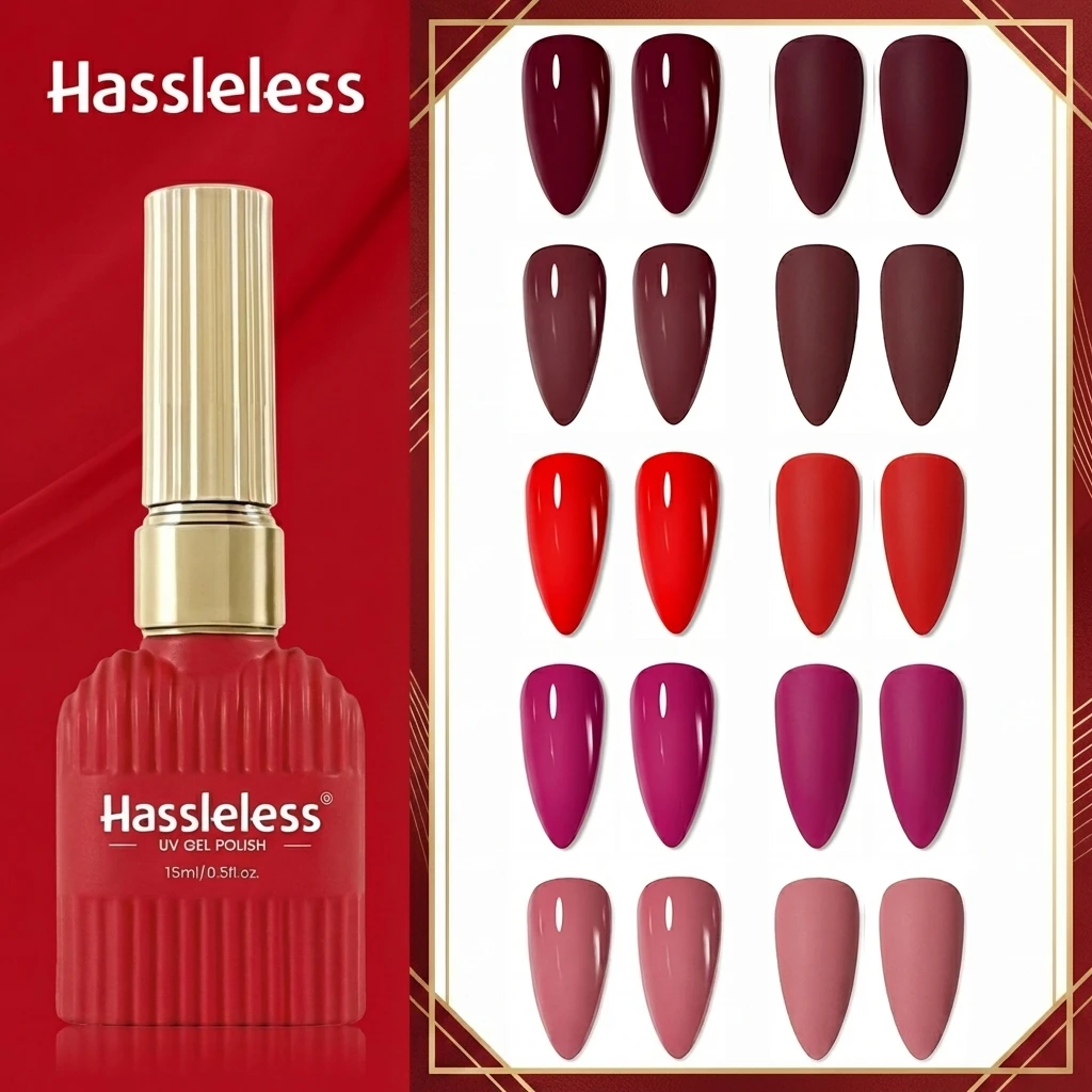 Hassleless 15ml Nail Gel Polish Colorful Gel Soak Off UV LED Gel Nail Art DIY Design Nail Art Varnish