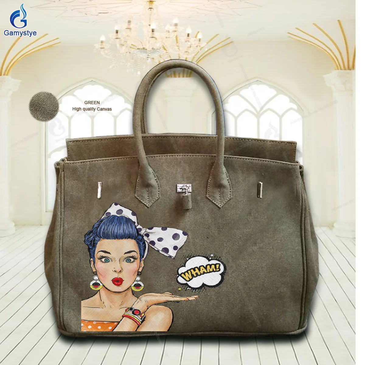 Printed Customize Art A beautiful girl with a bun shaped head Bags Ladies Tote Handbags Messenger Shoulder Bag For women Vintage