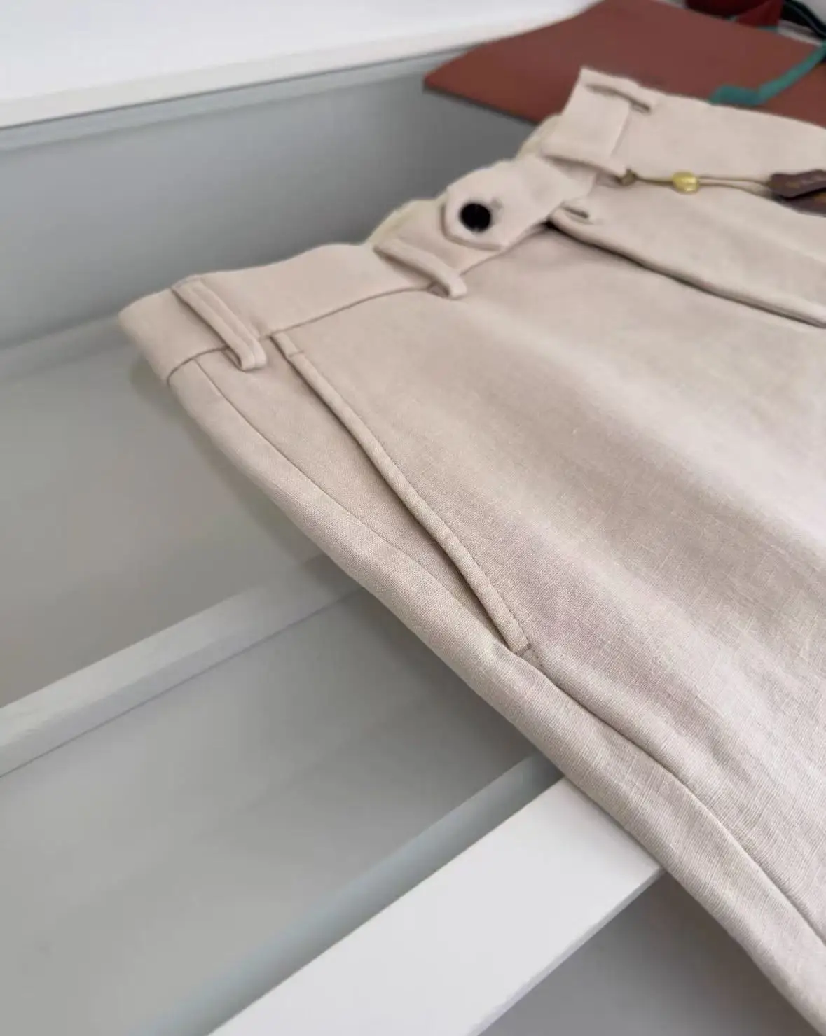 LP 25aw Italian linen straight slacks