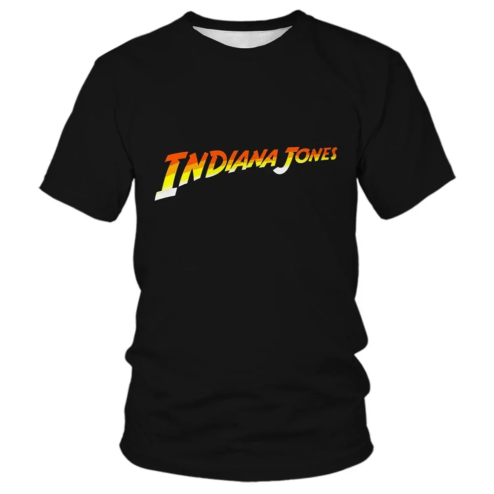 Fashion Indiana Jones Themed 3D Printed Men's T-shirt Summer Casual Short Sleeved Tops Trend Street Male Clothes