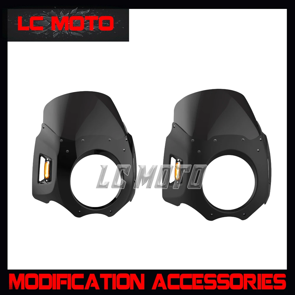 

Motorcycle Headlight Cover Windshield Headlight Pig Head Cover Black Warrior Lampshade Modified Accessories For KOVE 625V 625 V