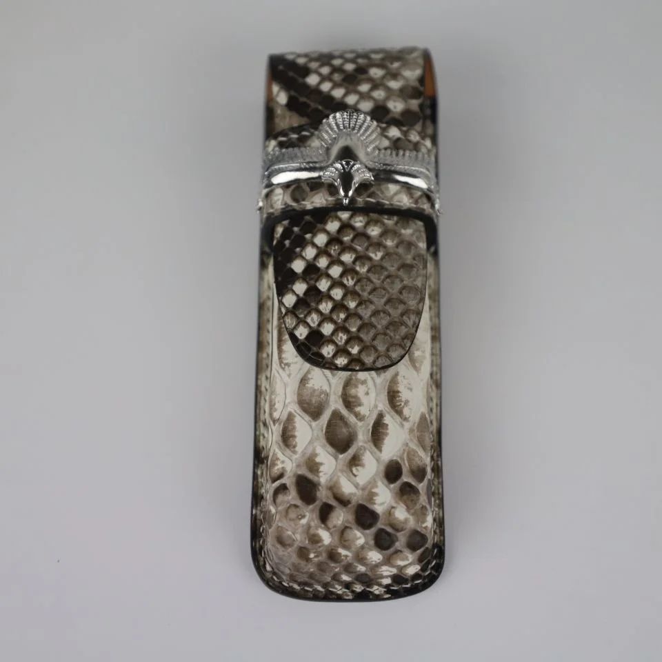 

Imported Python Skin Grand Figure Shaping Pure handmade Stationery Pen Case Pencil Bag Pen Storage Box For Two Pens