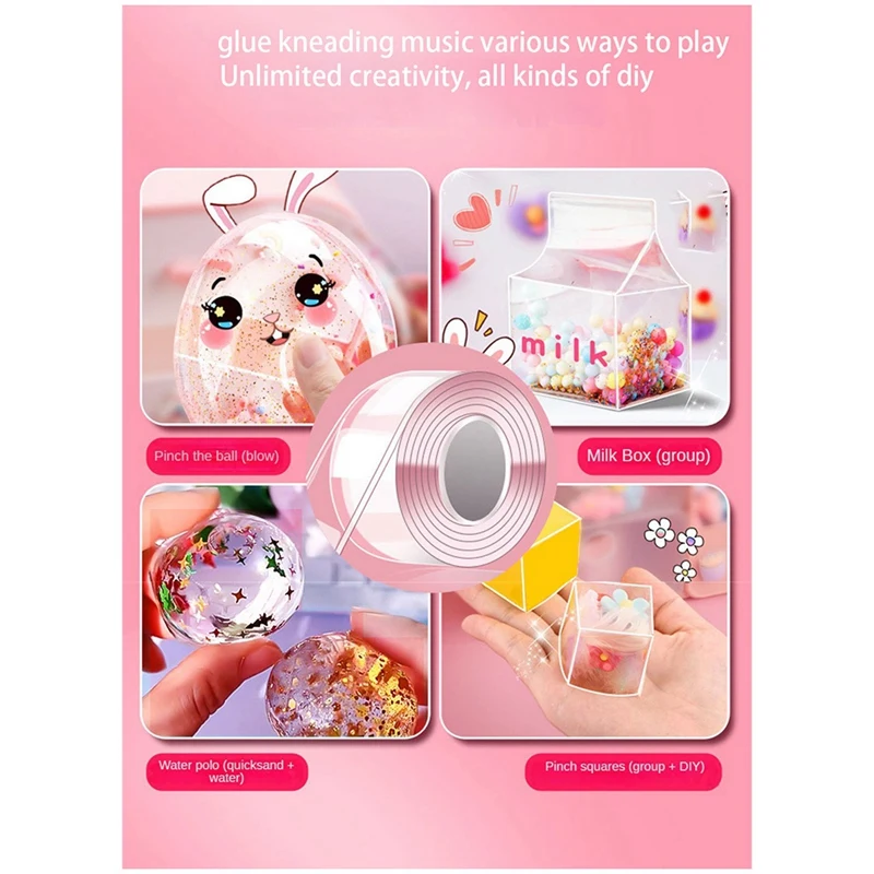 1Set DIY Blow Bubble Nano Tape Double Sided Tape Sticky Ball Tape DIY Crafts Tape Nano Tape