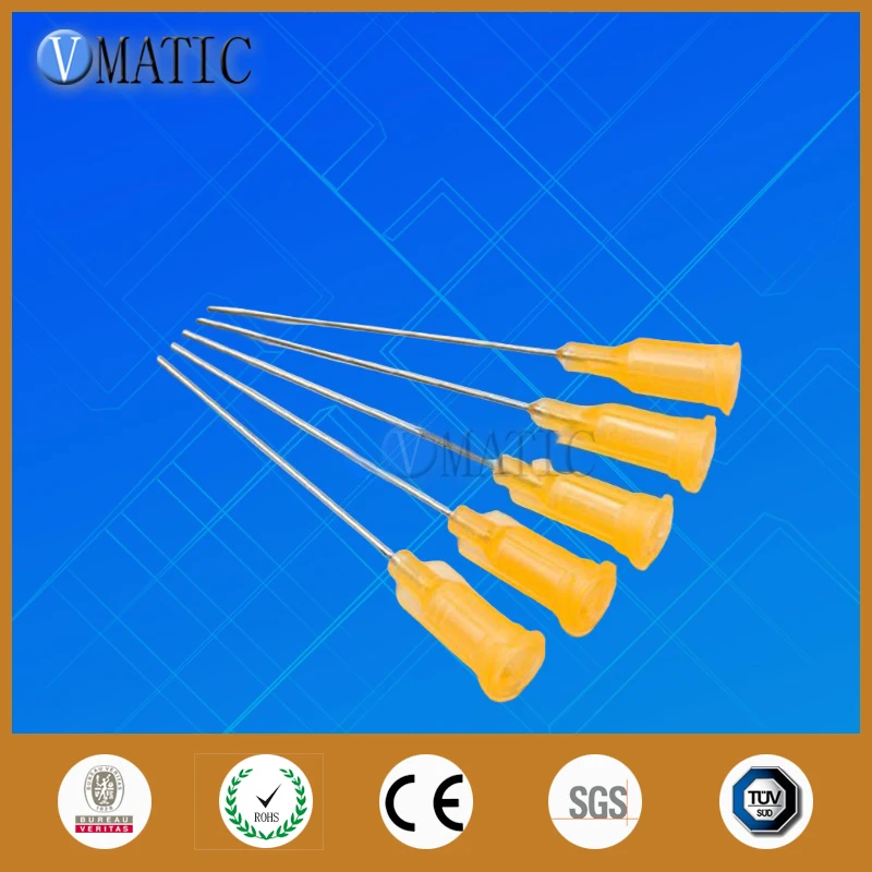 Free Shipping 100Pcs 1.5'' 23G Te Premier Glue Liquid Dispensing Needle Tips 1-1/2 Inch