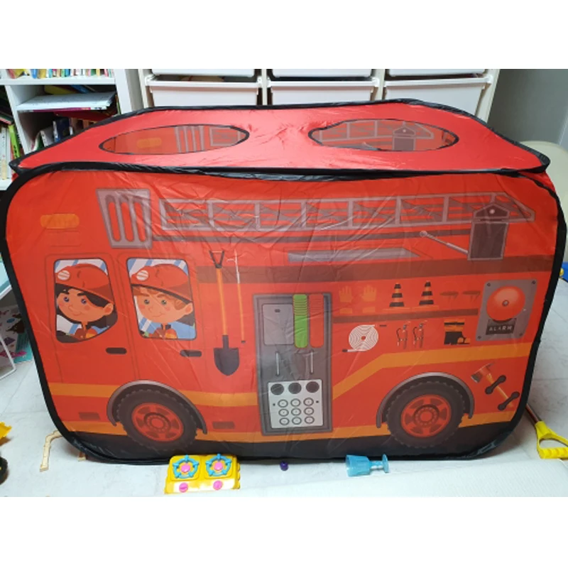 1pc Game House Play Tent Fire Truck Police Bus Foldable Pop Up Toy Playhouse Child Toy Tent Ice Cream Firefighting Model House